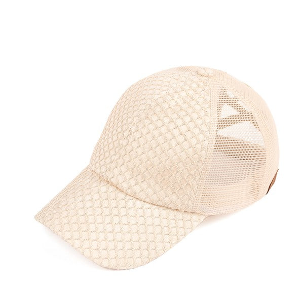 CC Textured Faux Leather Pony Cap