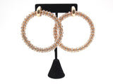 TRENDY RHINESTONE HOOP EARRINGS