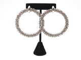 TRENDY RHINESTONE HOOP EARRINGS