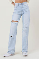 Distressed Wide Leg Jeans