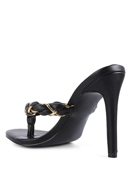 Melodrama High Heeled Braided Thong Sandals