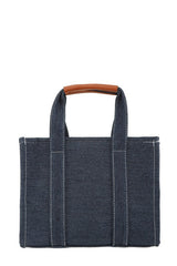 The Medium Denim Crossbody Tote Bag