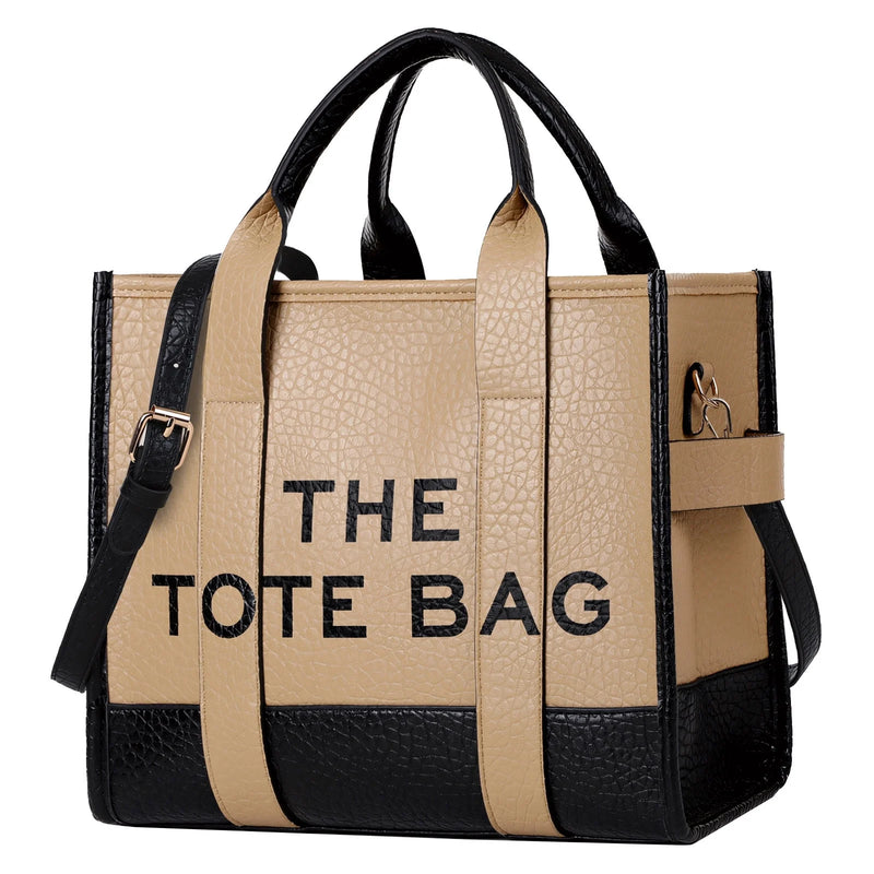 Tote Leather Dark Khaki Leisure Bag