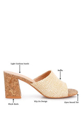 Addie Raffia Slip On Sandals