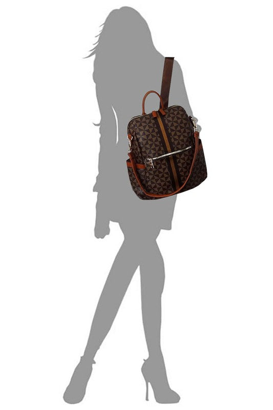 CM Monogram Striped Convertible Backpack - New Arrivals - Onsale Handbag
